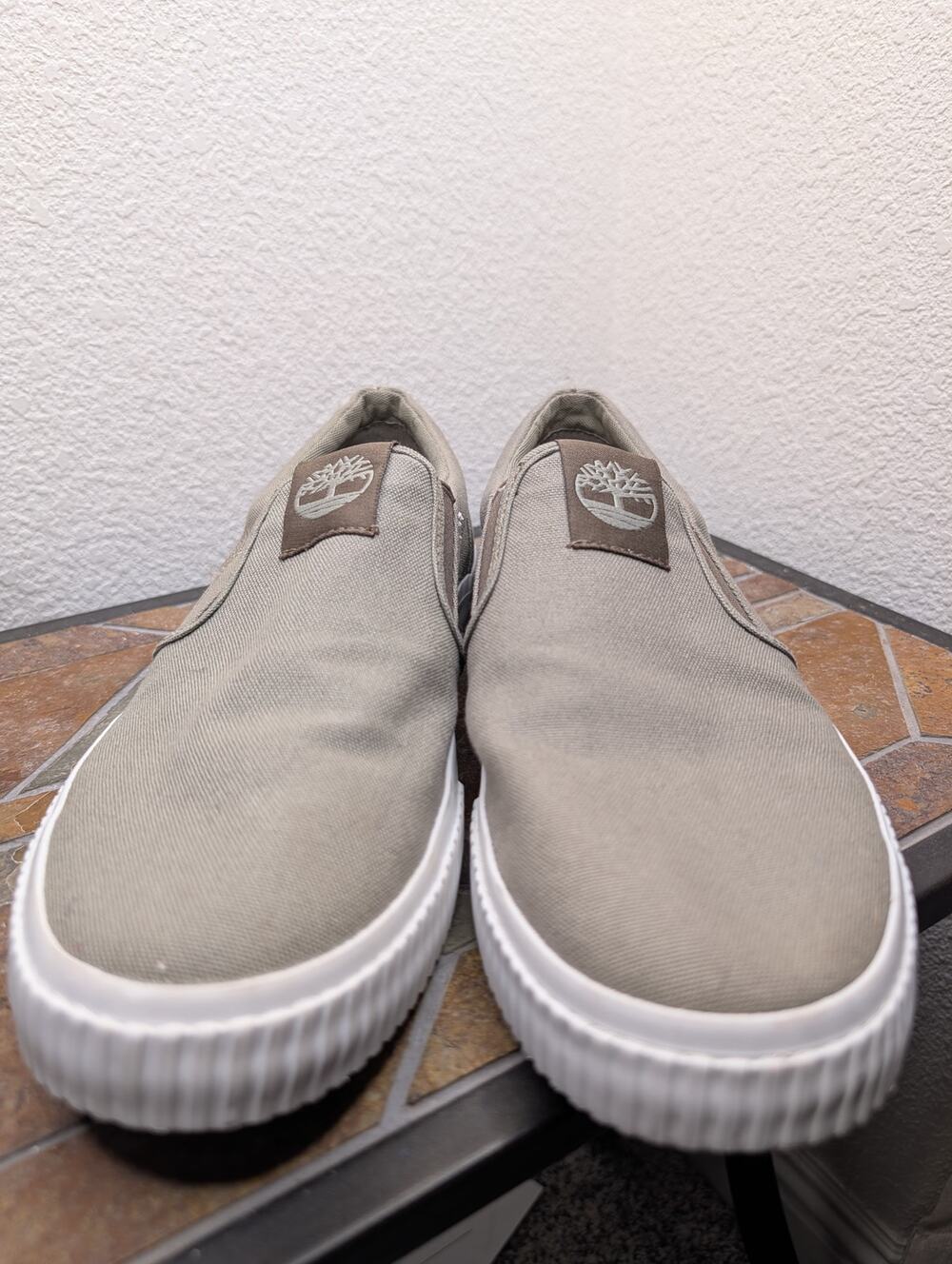 Timberland Amhurst Canvas Slip-On Sneakers Casual Beige Men's 9 Everyday Wear